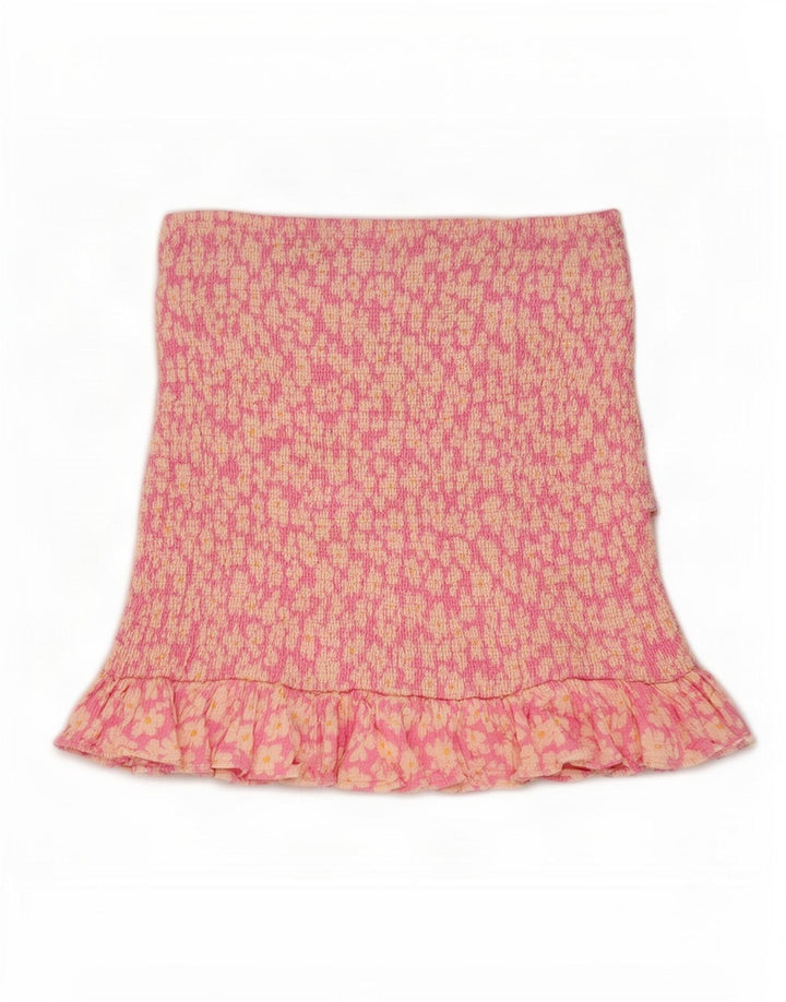 Fusta Mini Volane Zara Femei Mic W26 Roz Floral