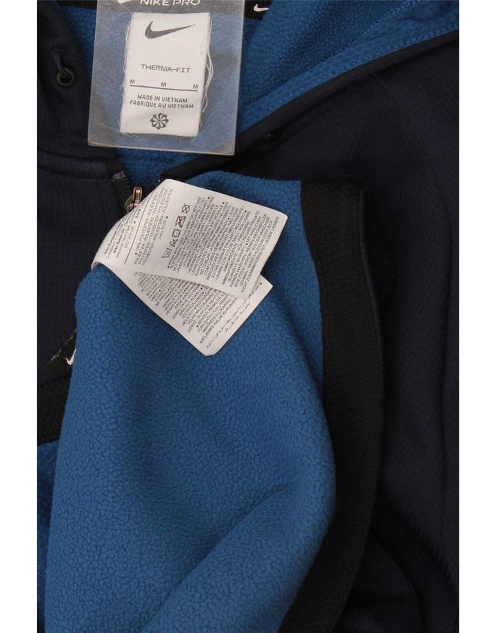 Pulover Nike pentru bărbați Therma-Fit, cu fermoar, poliester, albastru, mediu