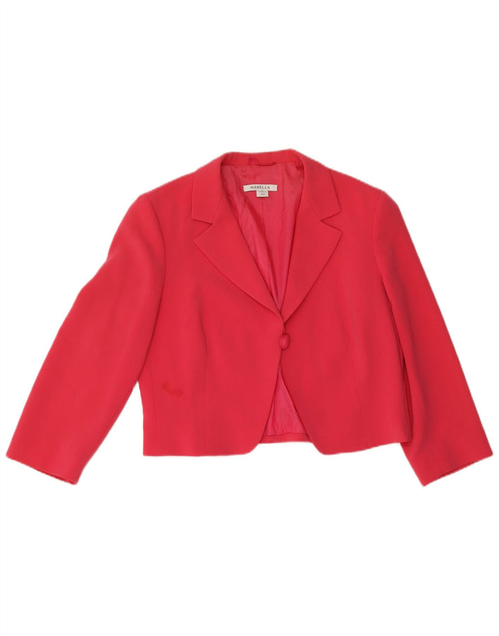 Marella Womens 1 Button 2 Piece Set UK 14 Large Pink Triacetate