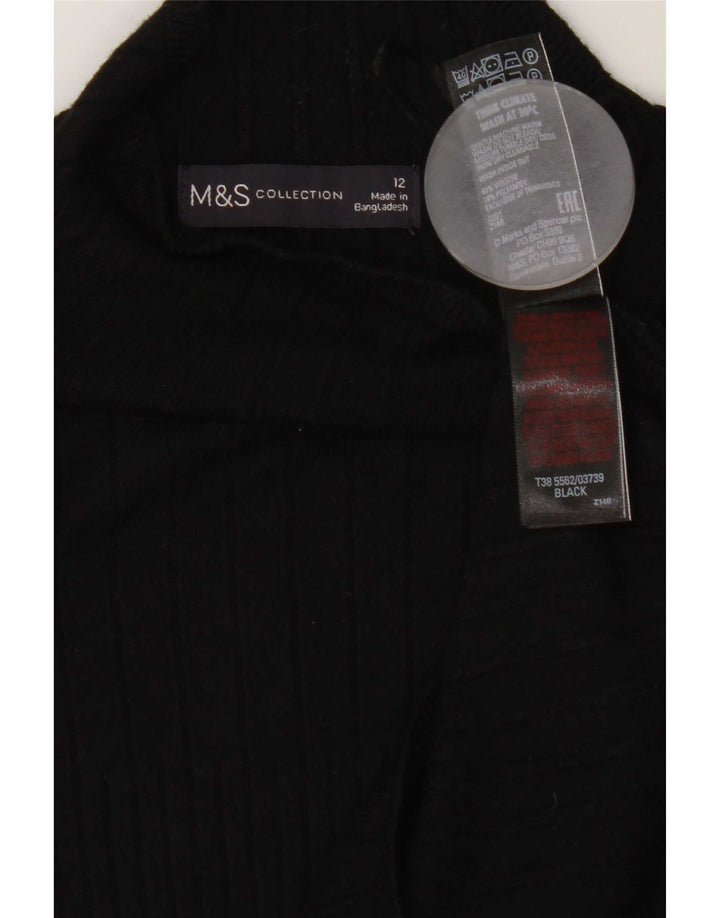 Pulover pentru femei Marks & Spencer cu gât rulat, viscoză medie, neagră