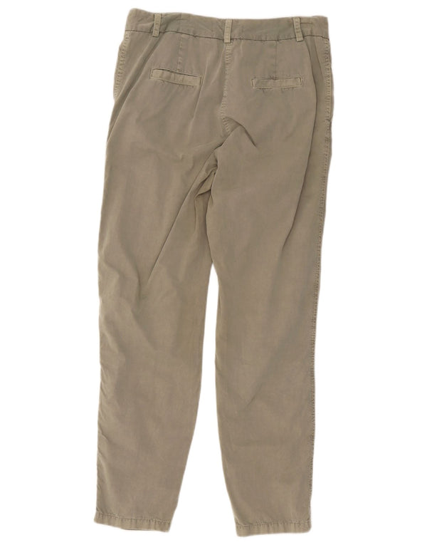 Marks & Spencer Pantaloni chino subțiri pentru femei UK 10 Small W30 L27 Kaki Bumbac
