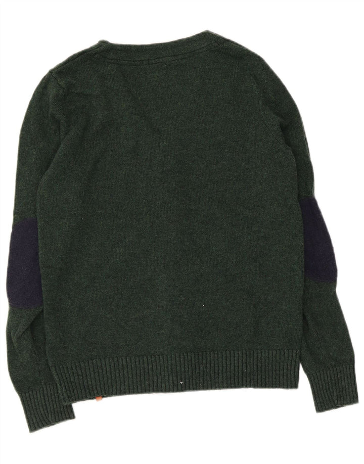 Pulover cardigan Jack & Jones pentru bărbați, lână de miel verde mediu