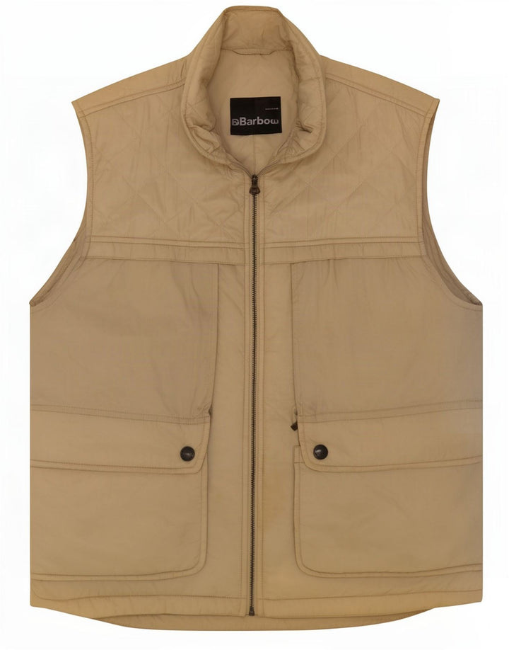 Barbour Gilet matlasat pentru bărbați UK 40, mare, bej, poliamidă