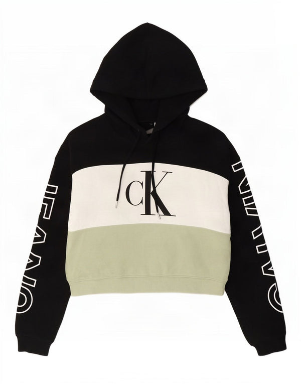 Calvin Klein Jeans Pulover supradimensionat cu capota pentru femei UK 10 Small Black
