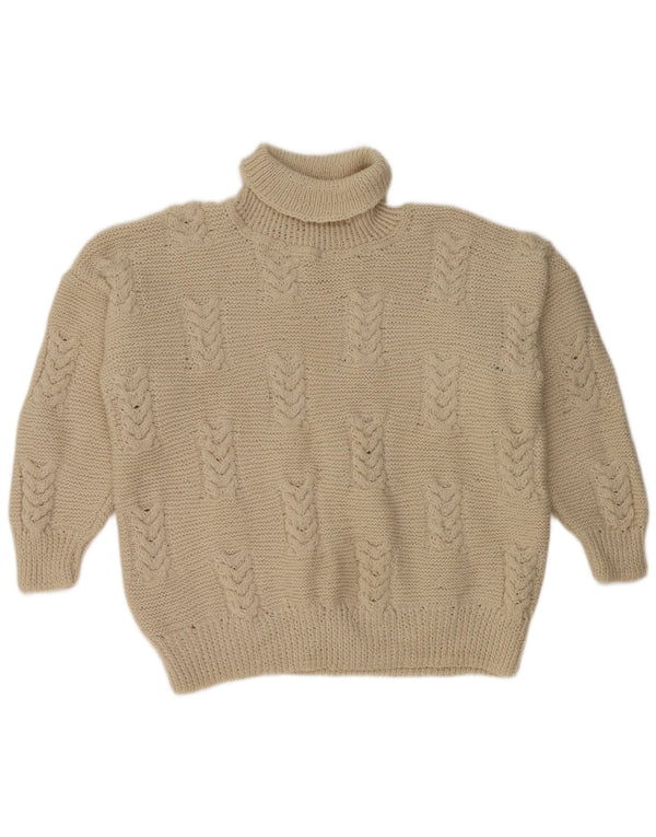 Pulover vintage pentru femei cu gât rulat, pulover UK 20 2XL alb