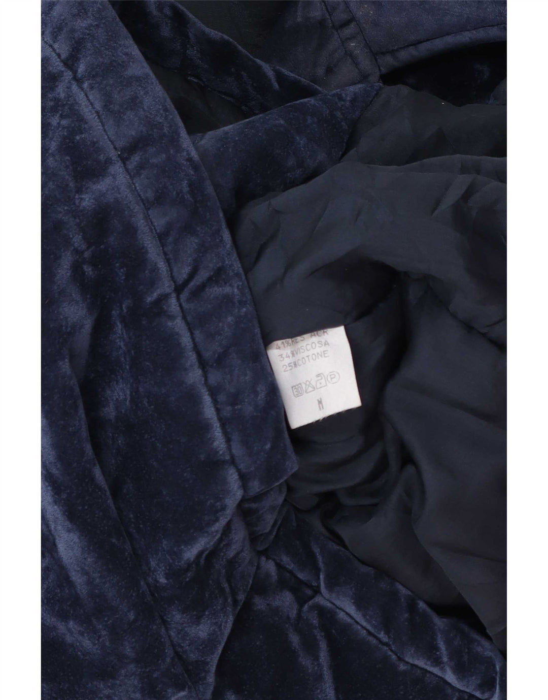 Jachetă vintage pentru femei, supradimensionată, din catifea, UK 14, bleumarin mediu