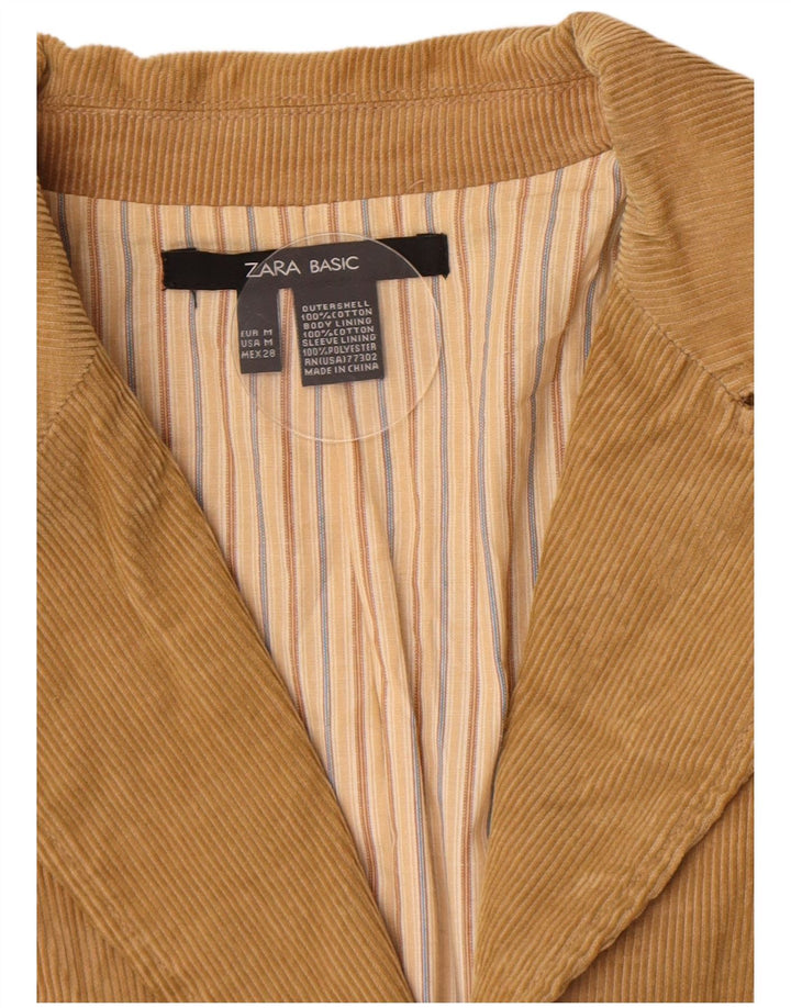 Blazer pentru femei Zara, cu 3 nasturi, din velur, UK 12, bumbac maro mediu