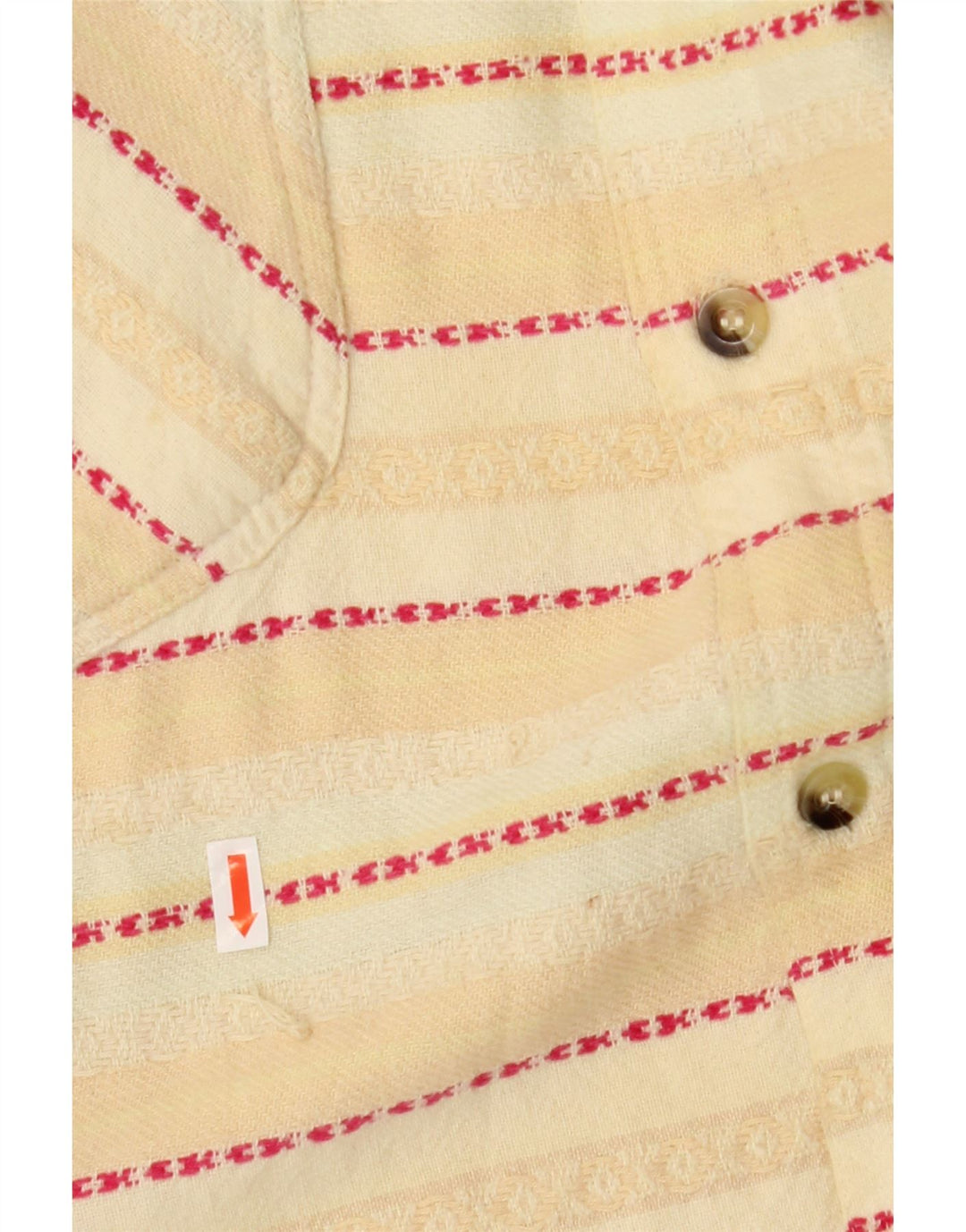 RIVER MOUNTAIN Mens Flannel Shirt Large Beige Striped
