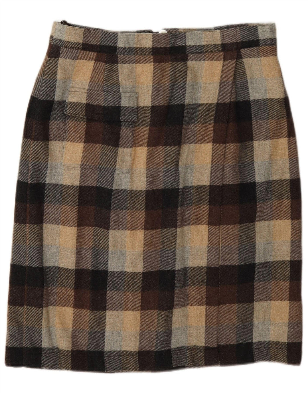 Fusta creion pentru femei Bardehle UK 12 Medium W30 Brown Check Wool