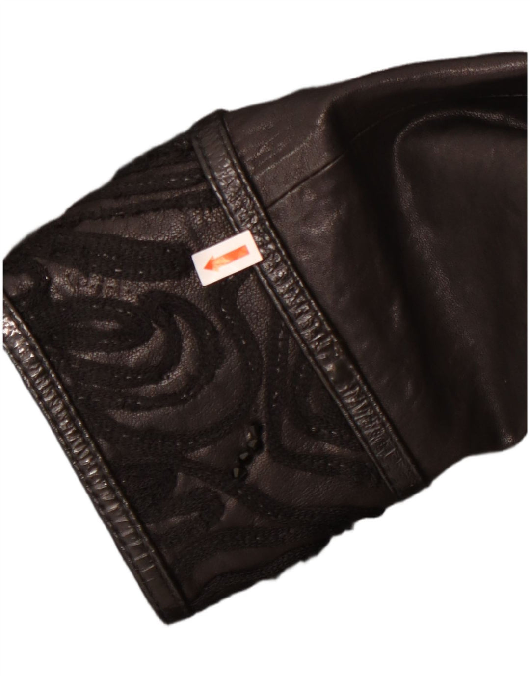 Jachetă de piele vintage pentru femei UK 22 3XL din piele neagră
