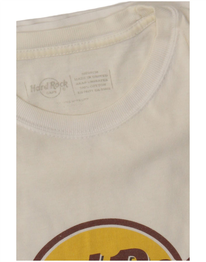 Tricou grafic pentru bărbați Hard Rock Cafe Paris Top din bumbac alb mediu