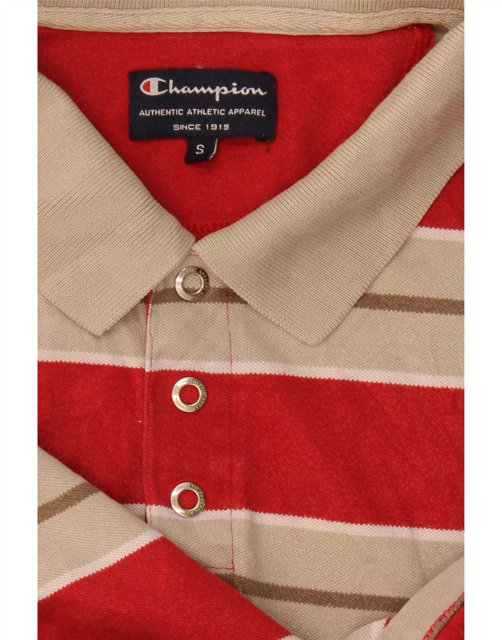 Tricou polo Champion pentru bărbați, cu dungi roșii mici