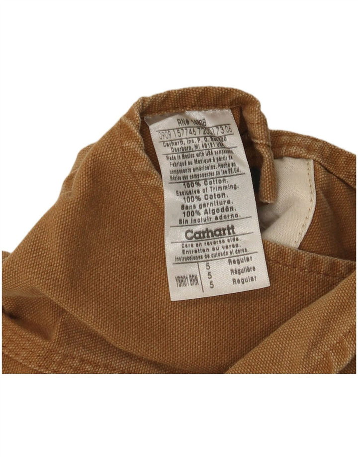 CARHARTT Pantaloni Salopete Băieți 4-5 Ani W24 L16 Bej Bumbac