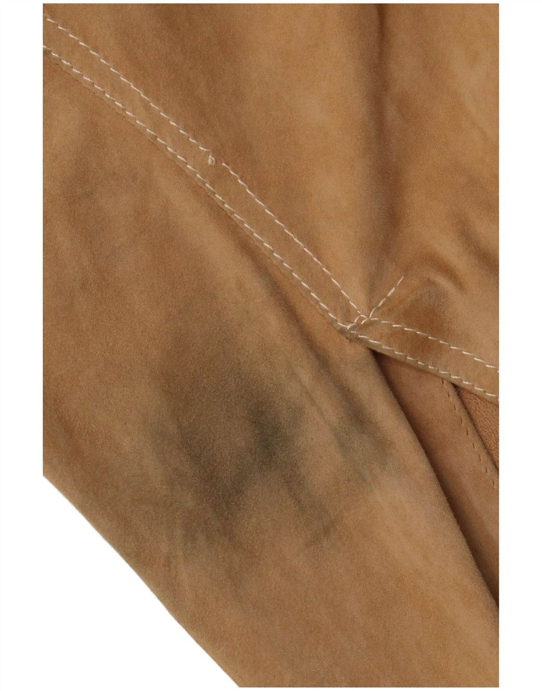 Blazer Vintage pentru femei cu 3 nasturi din piele intoarsa, UK 14 Bej mediu