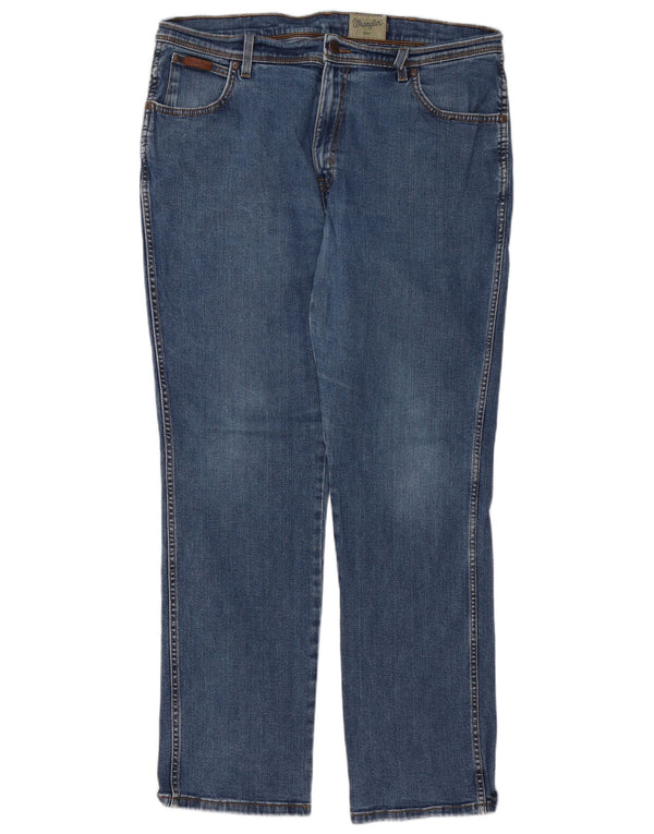 Blugi drepti Wrangler pentru bărbați Texas Stretch W38 L32 Bumbac albastru