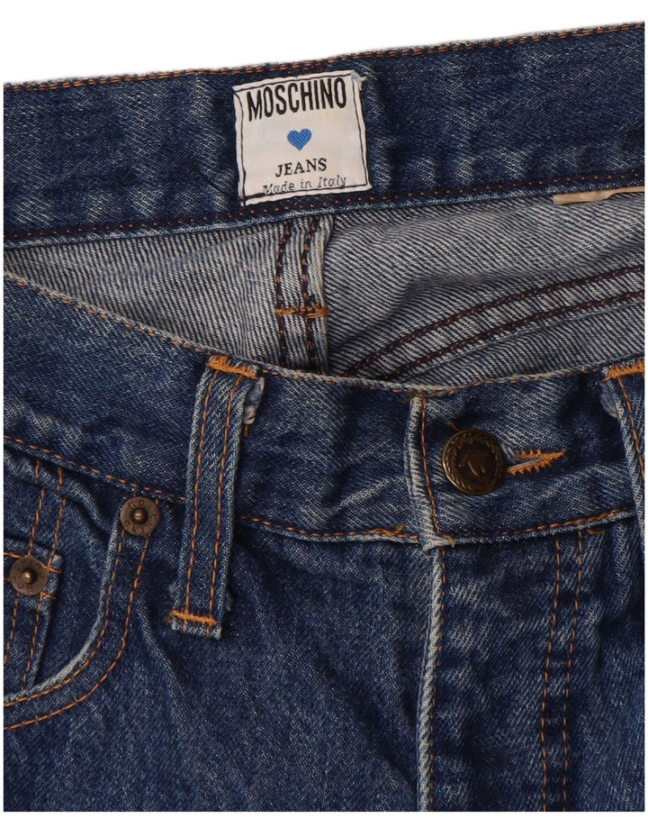Blugi conici pentru femei Moschino W28 L30 albastru