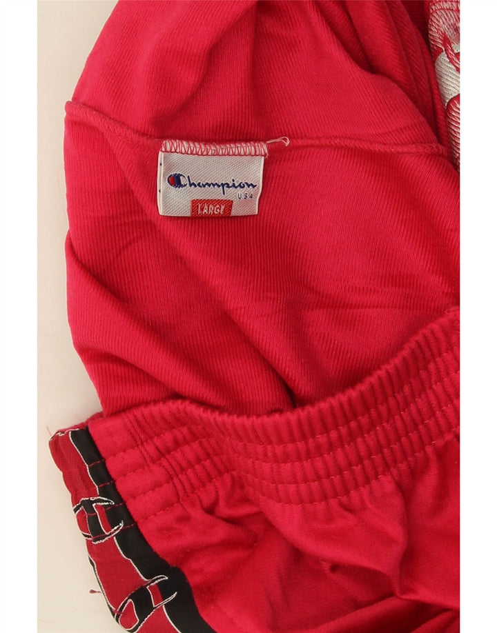 CHAMPION Pantaloni de trening pentru femei Crop Graphic UK 16 Poliester roșu mare