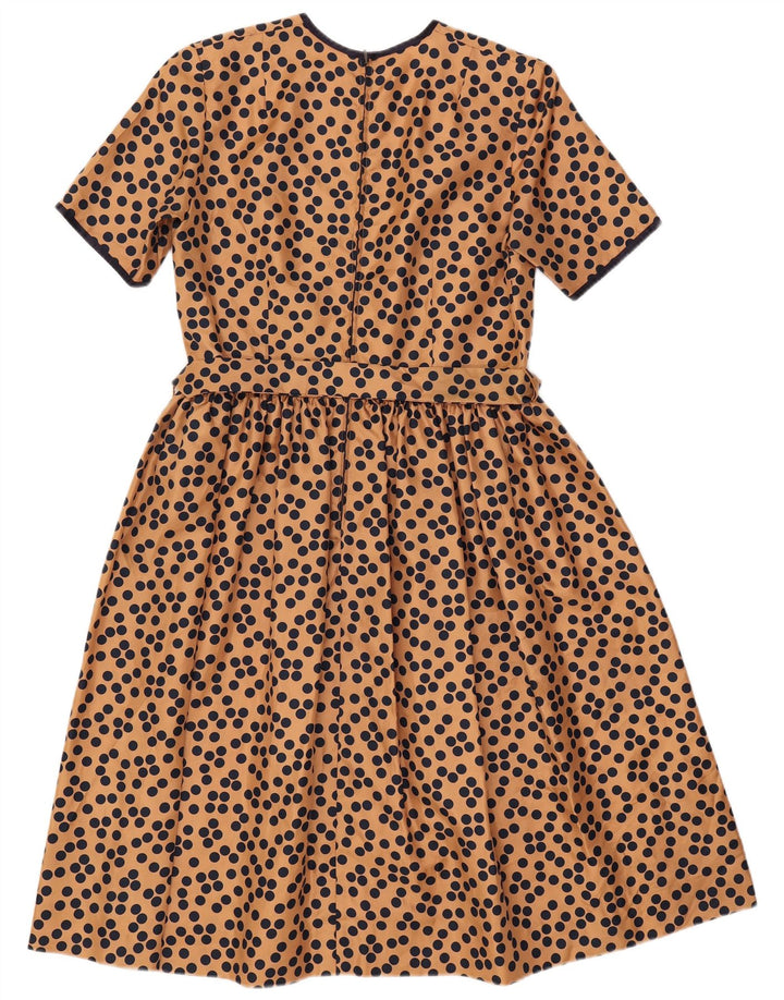 VINTAGE Rochie A-Line pentru femei UK 12 Medium Brown Spotted