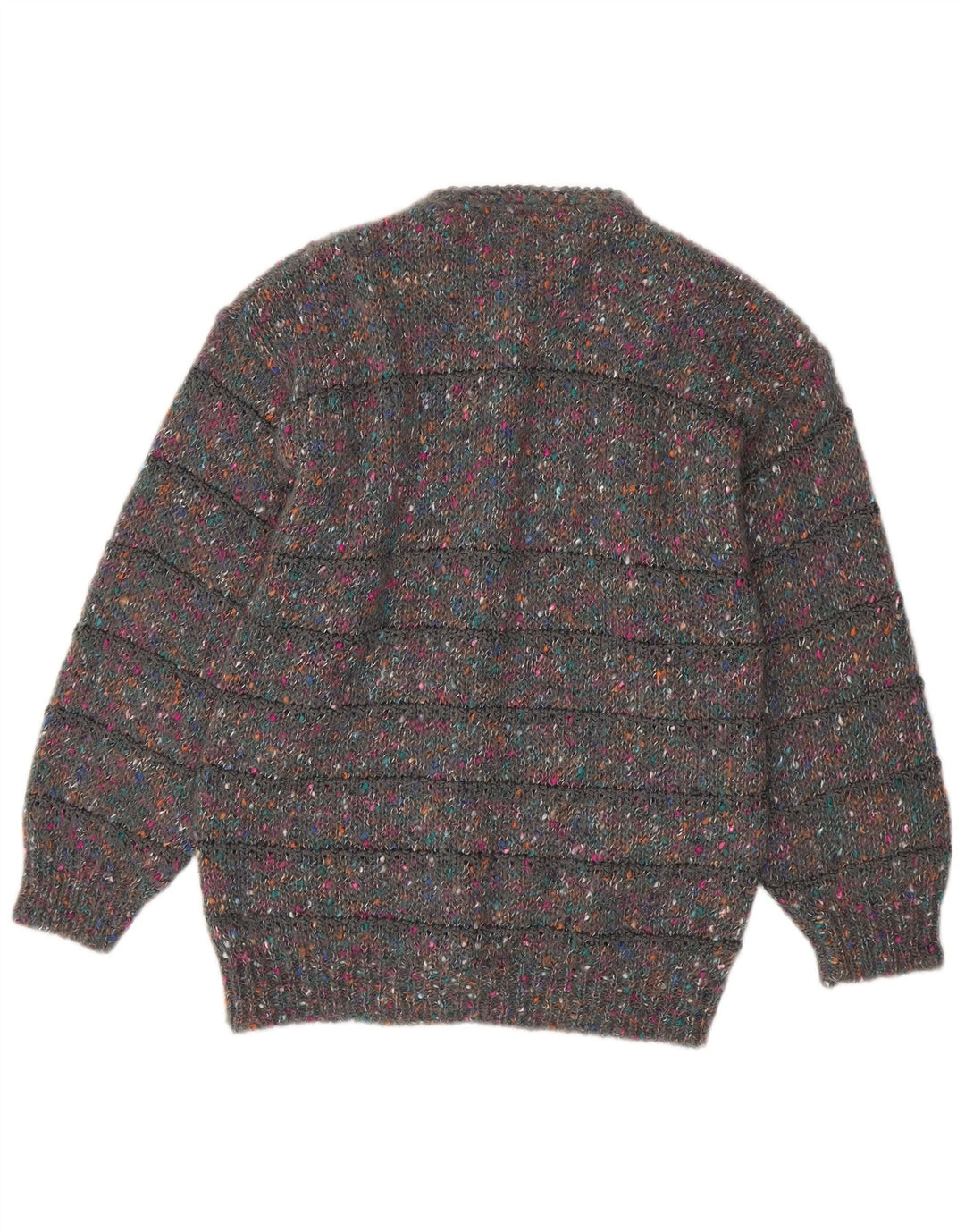 Pulover Cardigan Vintage pentru femei UK 16 Lână mare, gri cu pete