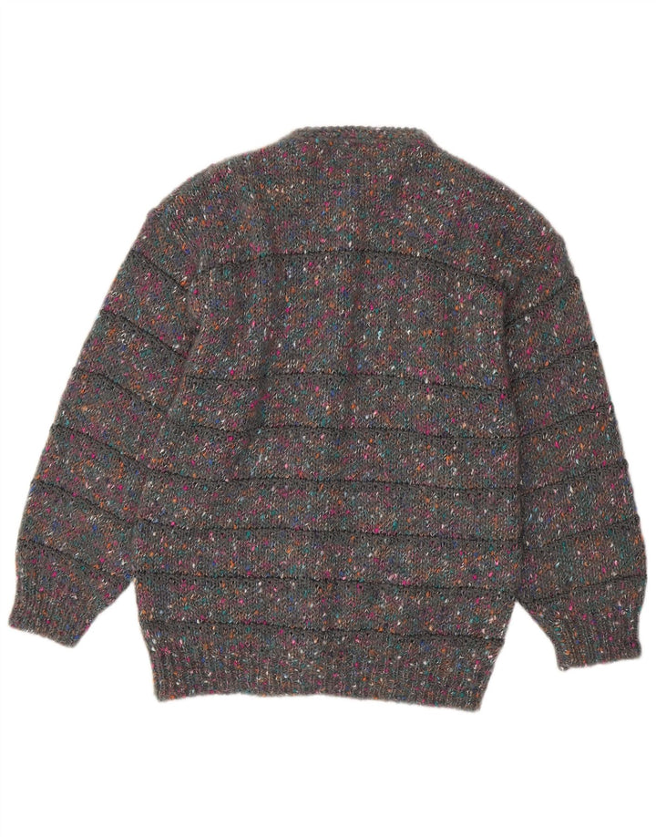 Pulover Cardigan Vintage pentru femei UK 16 Lână mare, gri cu pete