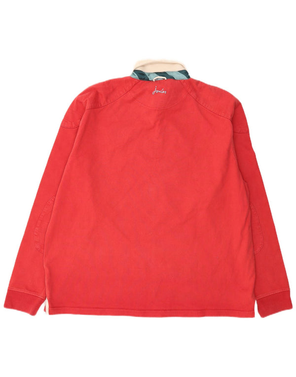 Tricou polo rugby cu mânecă lungă pentru bărbați JOULES, bumbac color bloc roșu 2XL