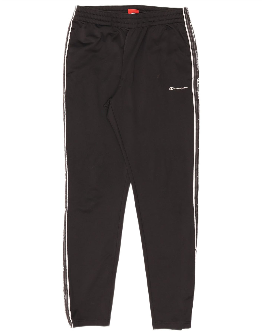 Pantaloni de trening grafic pentru bărbați Champion, poliester mediu negru