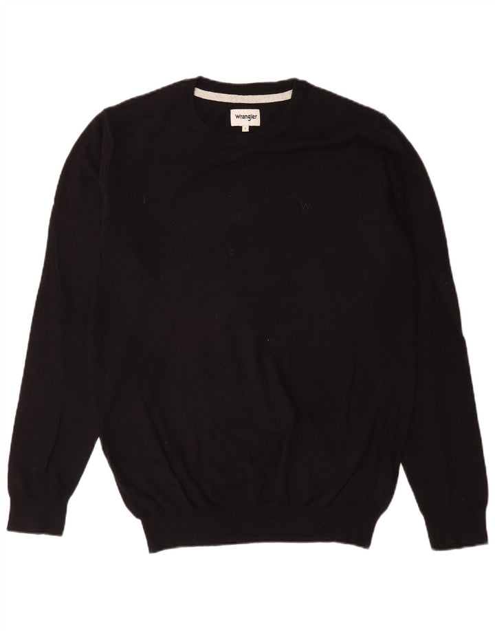 Pulover Wrangler pentru bărbați, cu gât crew, bumbac mare, negru