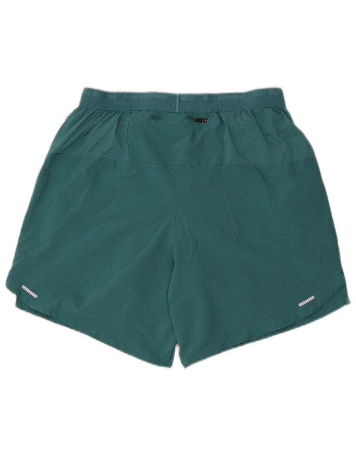 Pantaloni scurti sport NIKE Dri Fit Graphic pentru femei UK 14 Poliester verde mediu