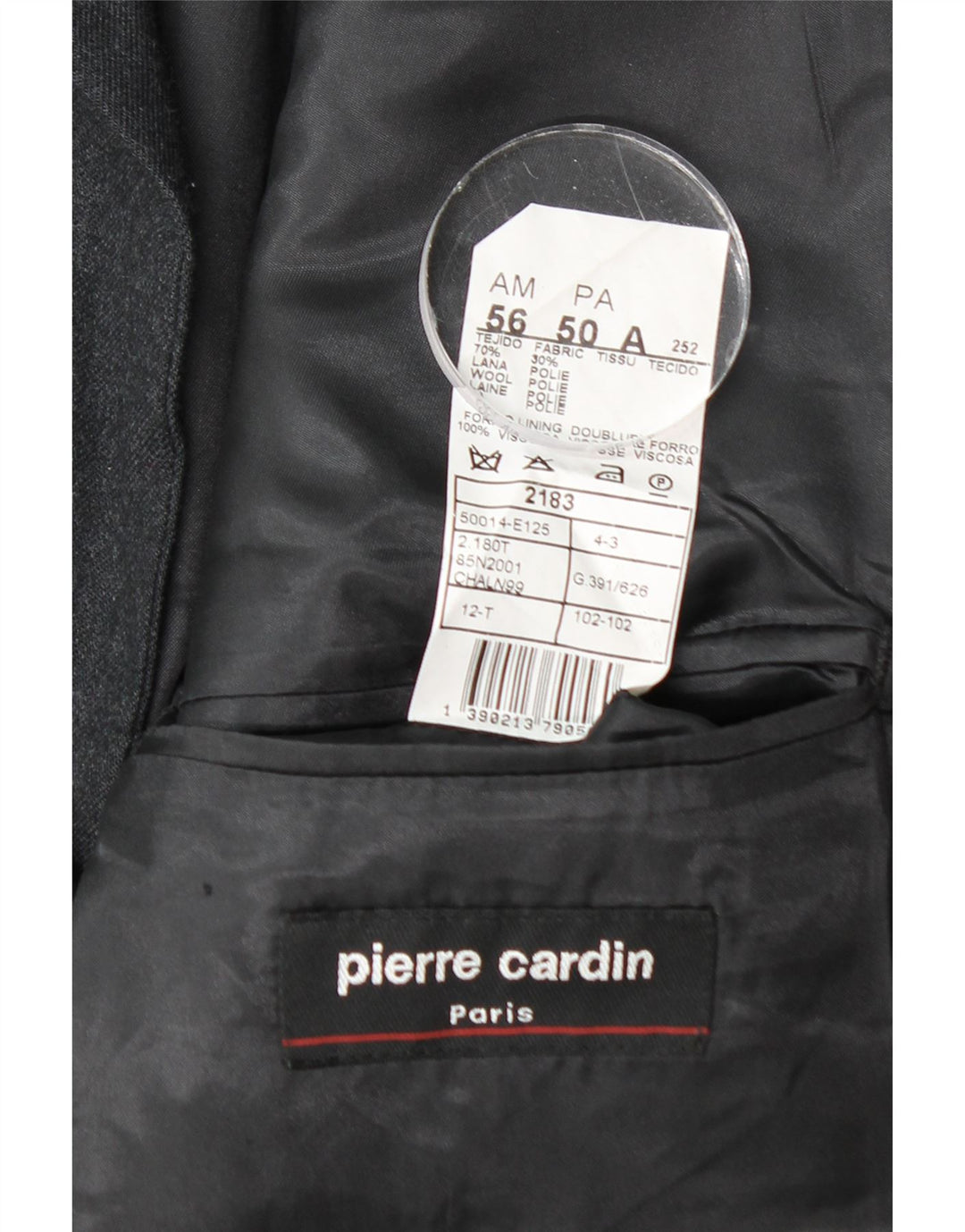 Jachetă Blazer pentru bărbați Pierre Cardin cu 3 nasturi IT 50 Lână mare gri