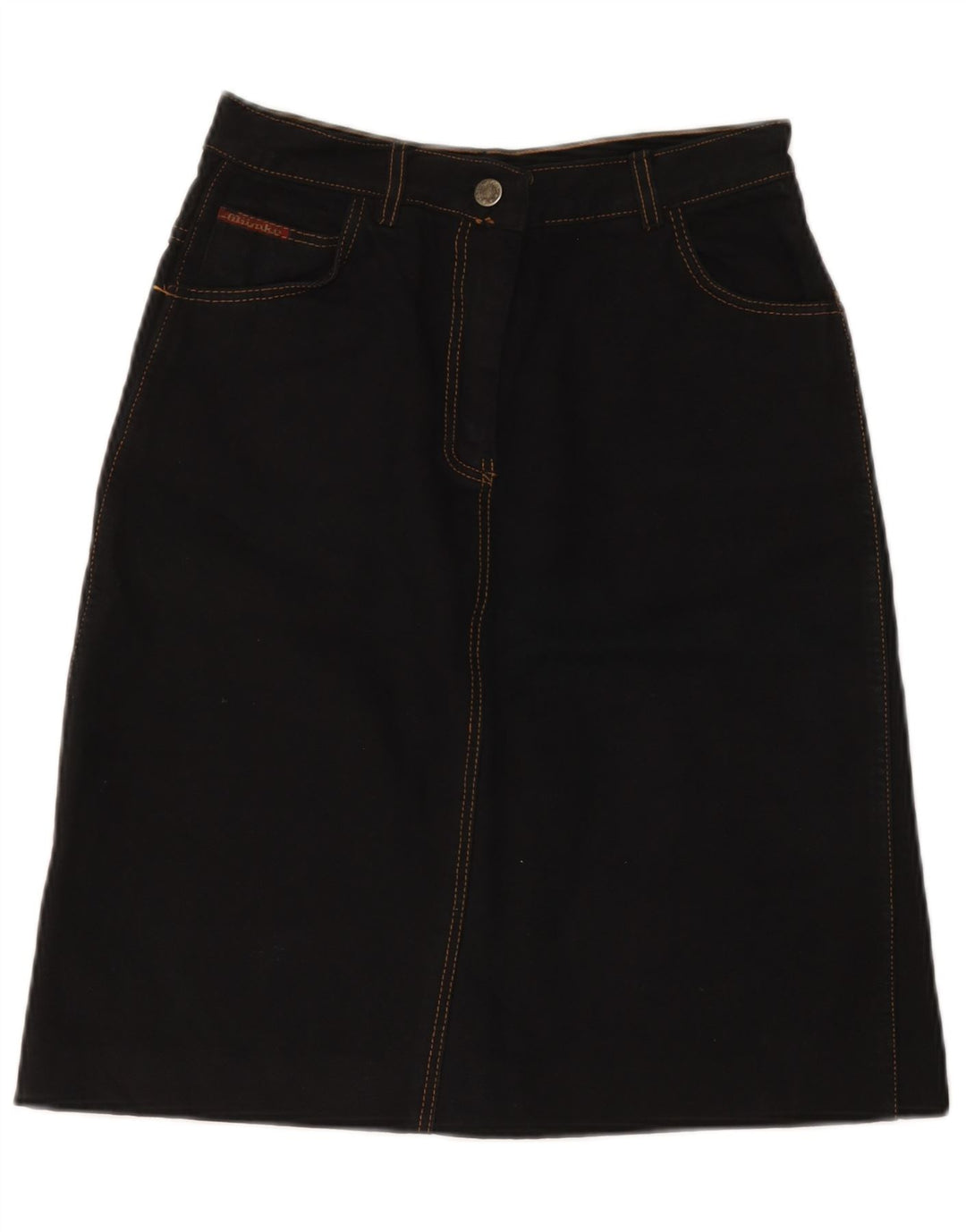 Fusta de blugi vintage pentru femei IT 42 Medium W28 Bumbac negru