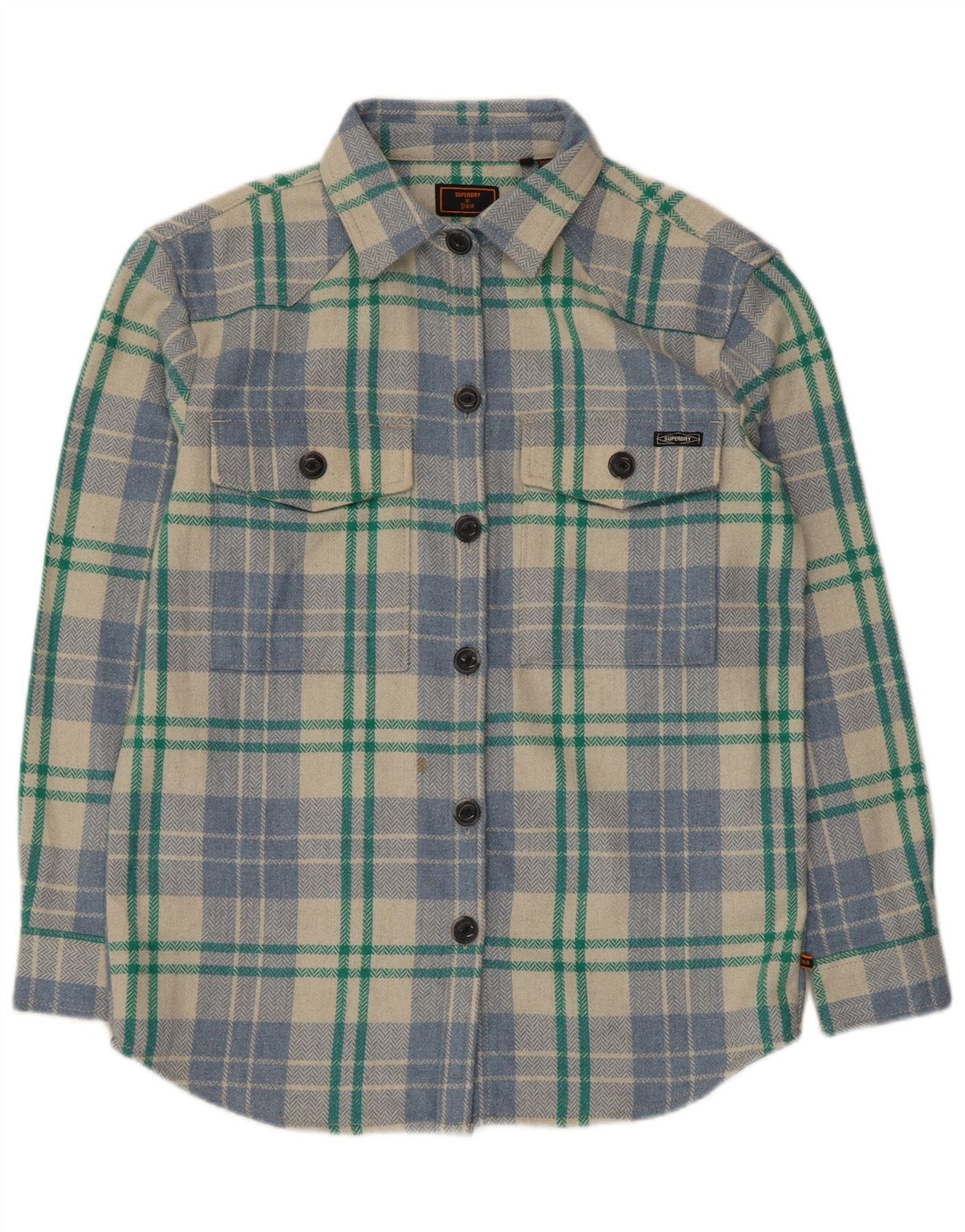 Cămașă de flanel supradimensionată pentru femei Superdry UK 10, cu carouri mici, multicolore