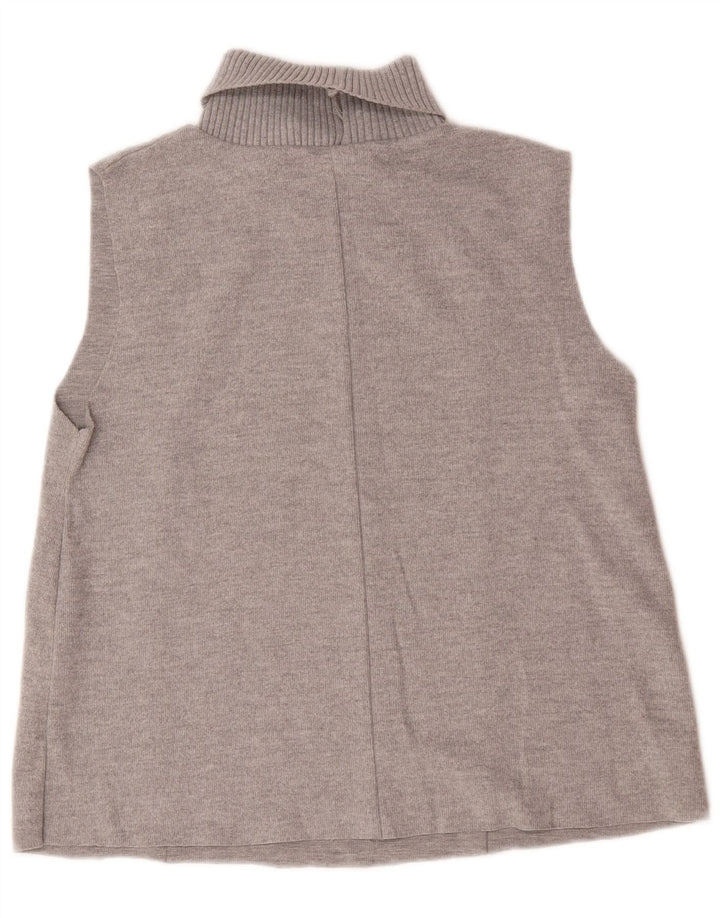 Zara Femei Vest Tank Top UK 16 Mare Bumbac Gri
