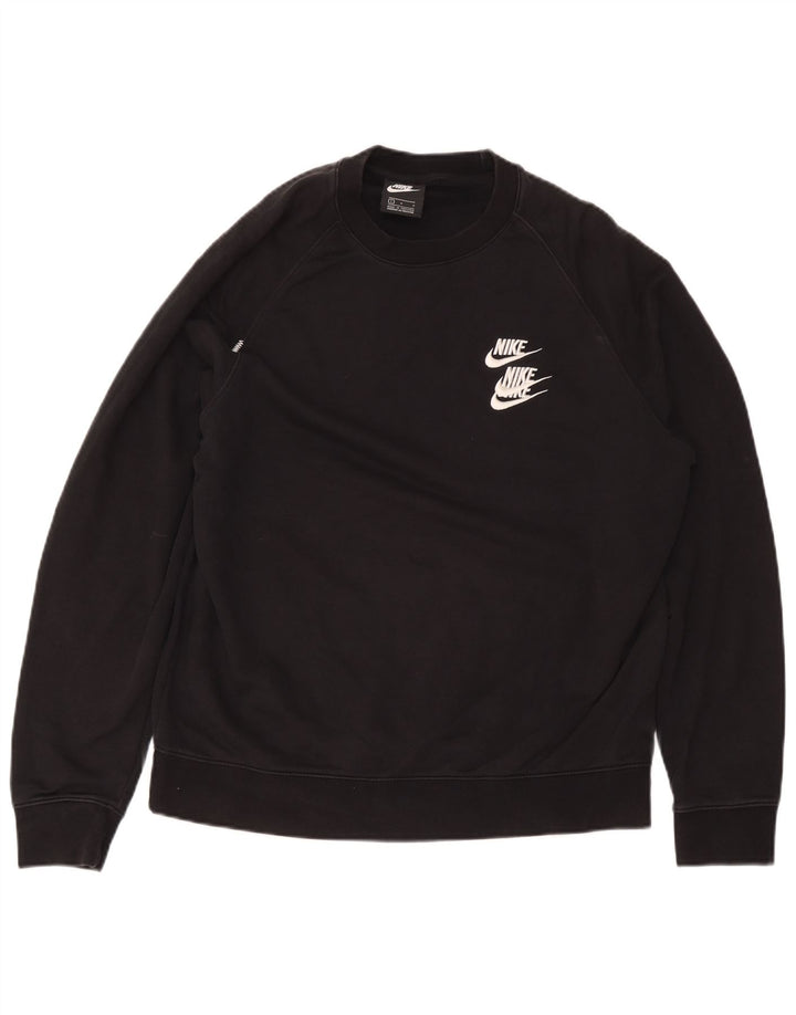 Hanorac grafic pentru bărbați Nike Pulover mare, negru, bumbac