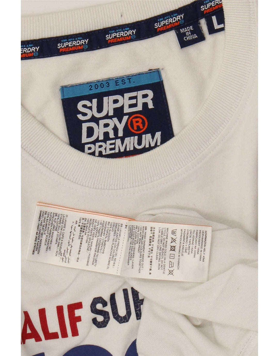 SUPERDRY tricou grafic pentru bărbați Top mare din bumbac alb