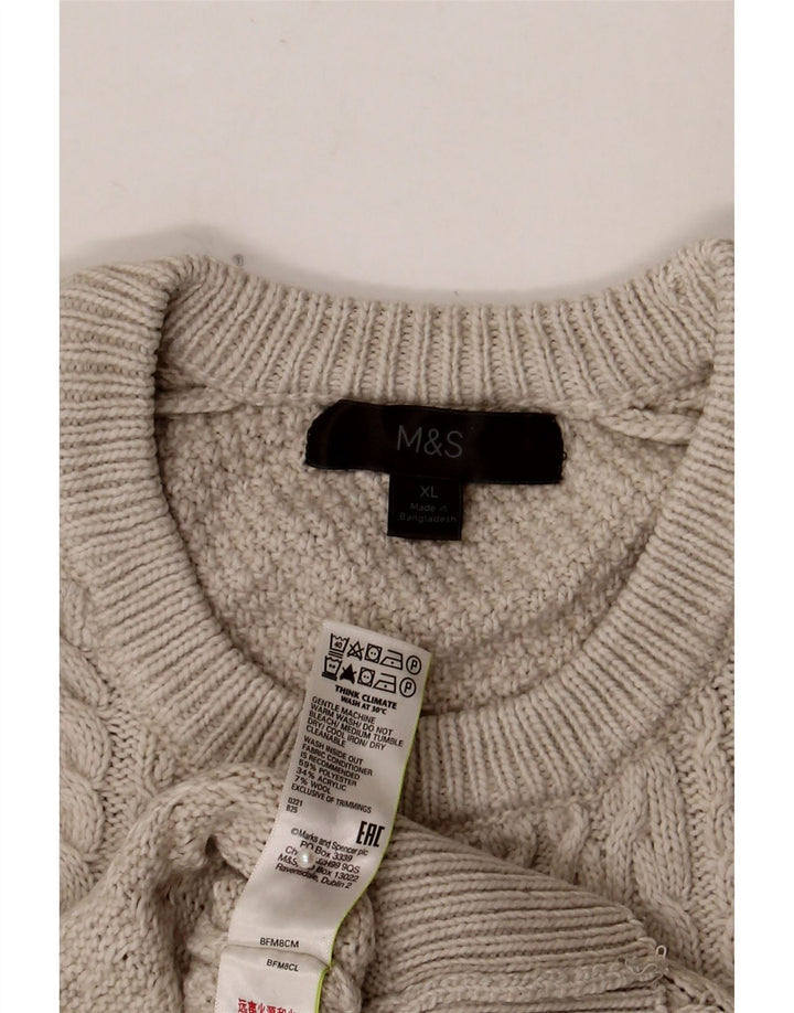 Pulover pentru bărbați Marks & Spencer cu gât crew pulover XL poliester gri