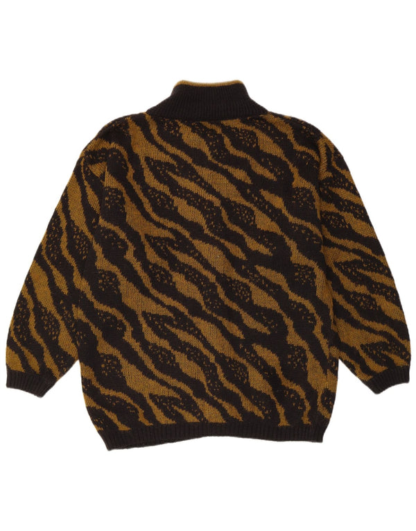 Pulover cardigan pentru femei VINTAGE UK 16 mare, negru, cu dungi