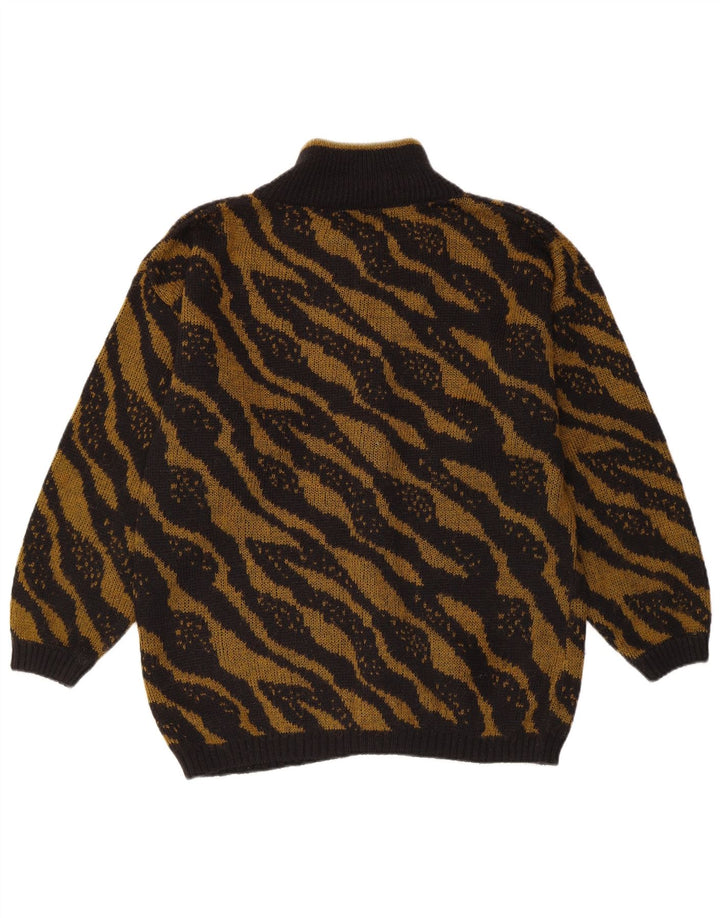 Pulover cardigan pentru femei VINTAGE UK 16 mare, negru, cu dungi