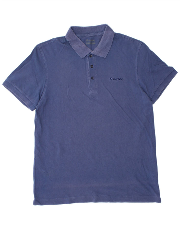 Tricou polo pentru bărbați Lotto, mare, albastru, bumbac