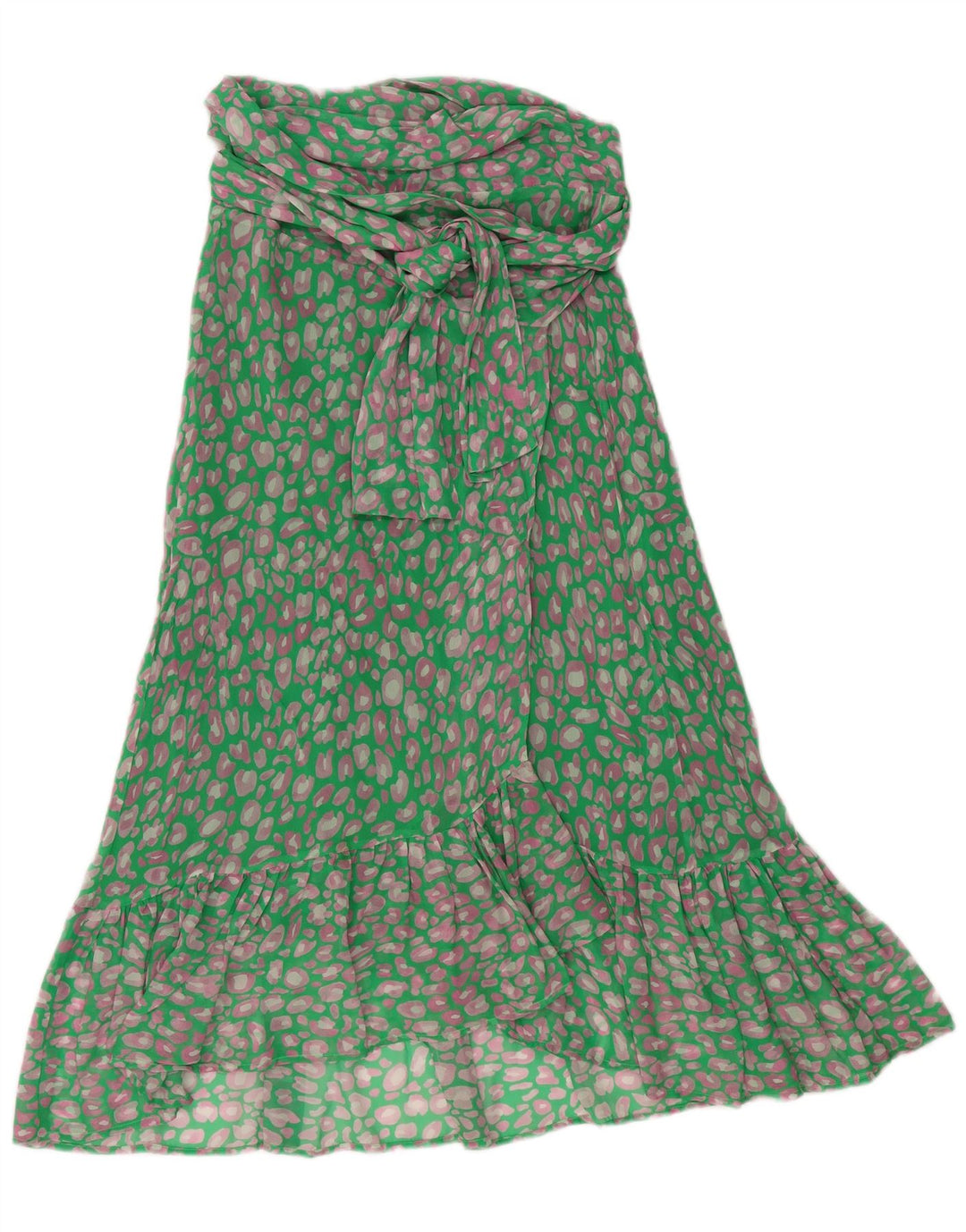 Fusta Wrap pentru femei VINTAGE Small W33 Green Flecked Viscose