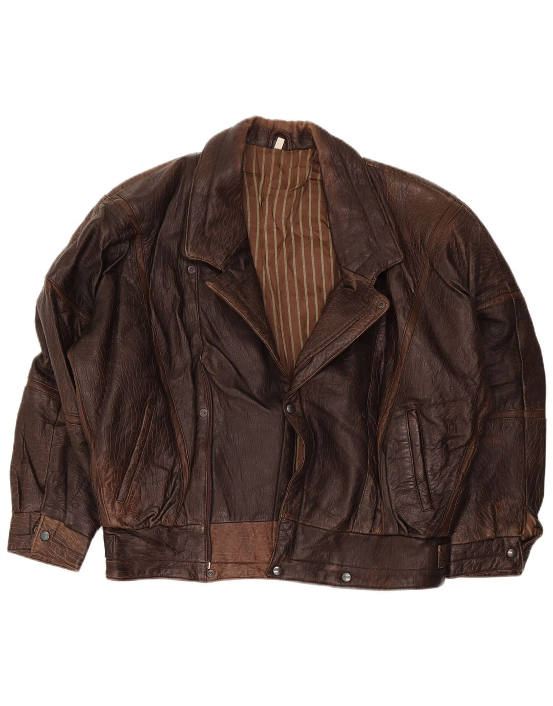 Geaca de piele vintage pentru barbati IT 52 XL maro