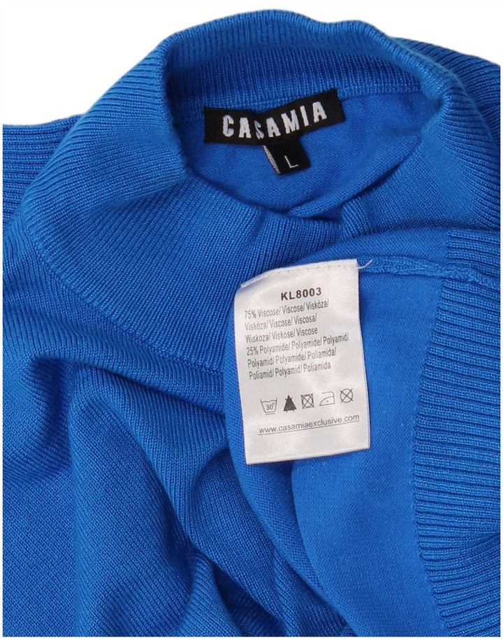 CASAMIA Pulover cu gât țestoasă pentru femei UK 16 Viscoză mare albastră