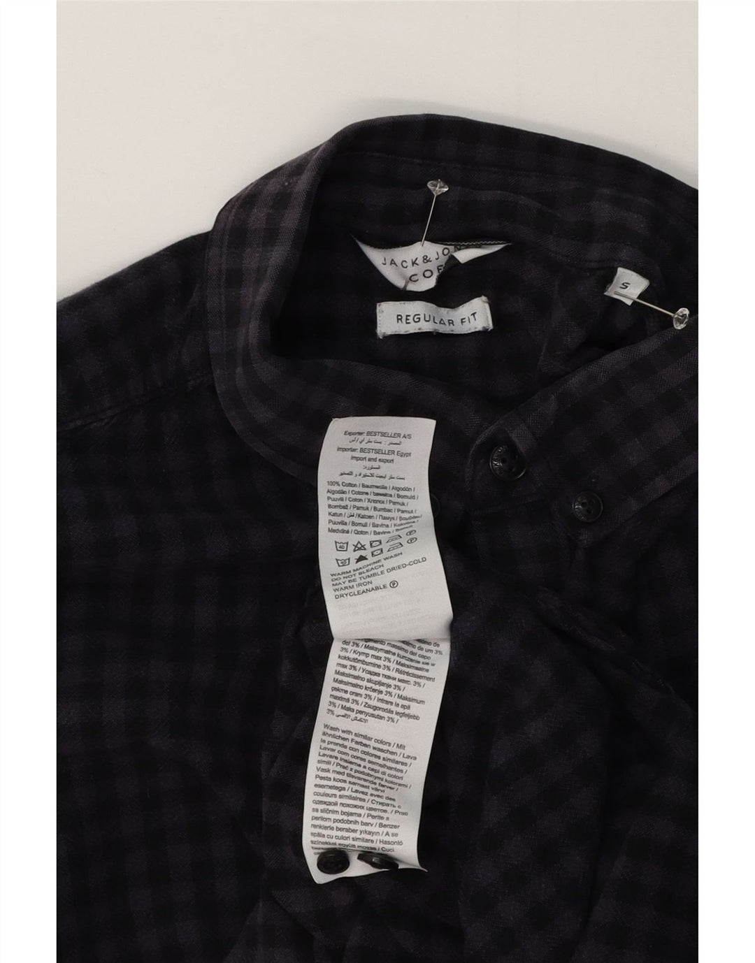 Cămașă Jack & Jones pentru bărbați, cu mânecă scurtă, în formă regulată, mică, albastru marin