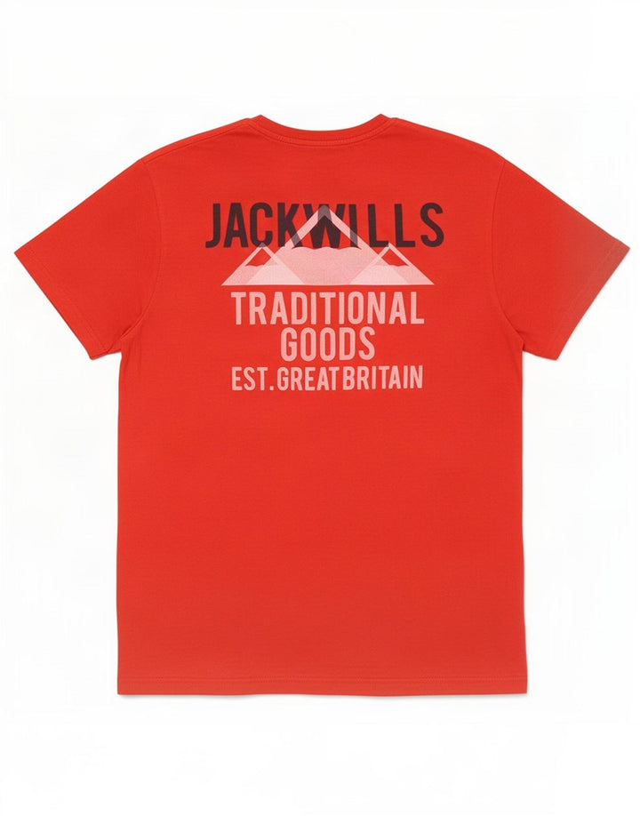 Tricou grafic Jack Wills pentru bărbați Top din bumbac roșu mediu