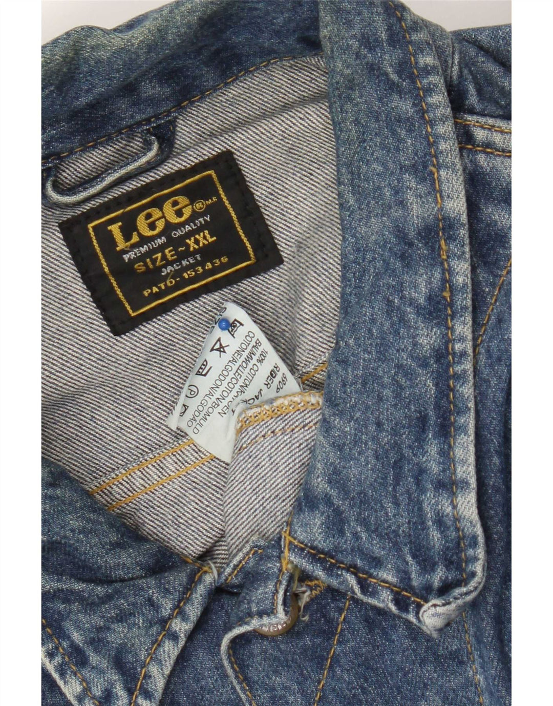 Jachetă de blugi pentru bărbați Lee UK 44 2XL Bumbac albastru