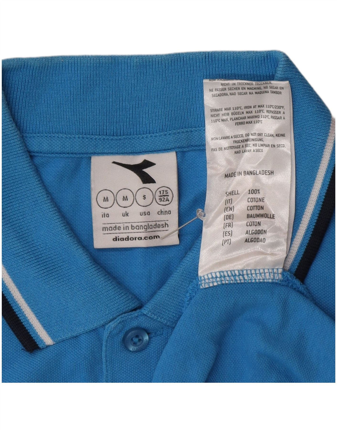 Tricou polo pentru bărbați Diadora, bumbac albastru mediu