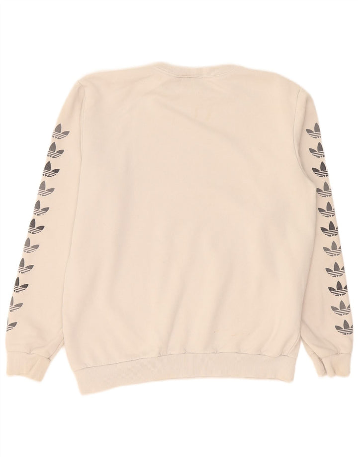 Hanorac grafic pentru bărbați Adidas Jumper mediu, bej, bumbac
