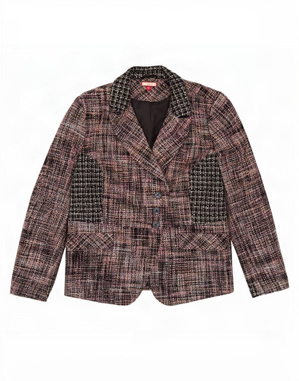 Sacou blazer pentru femei Joe Browns, cu 3 nasturi, Marea Britanie 20 2XL, cu carouri multicolore