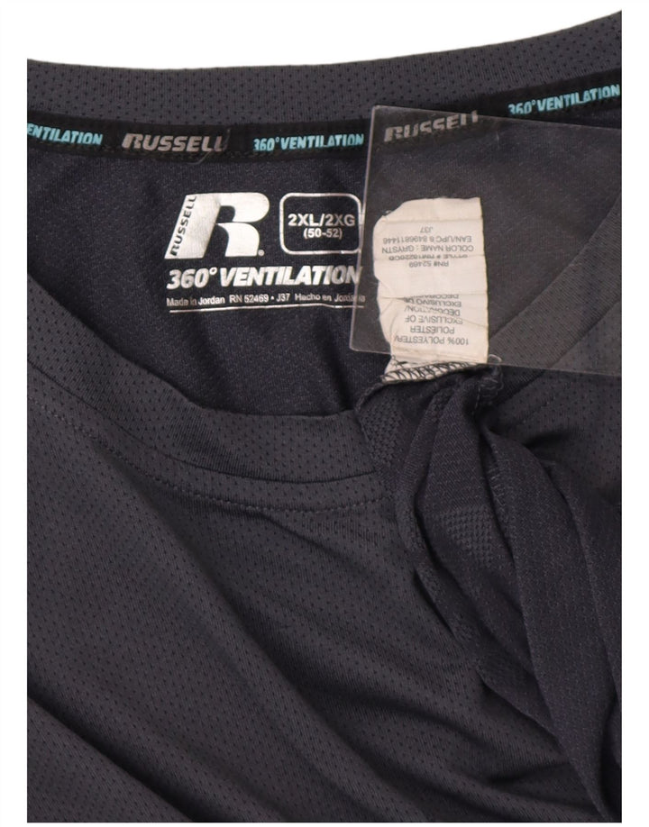 RUSSELL ATHLETIC Tricou pentru bărbați Top 2XL Gri Geometric Poliester