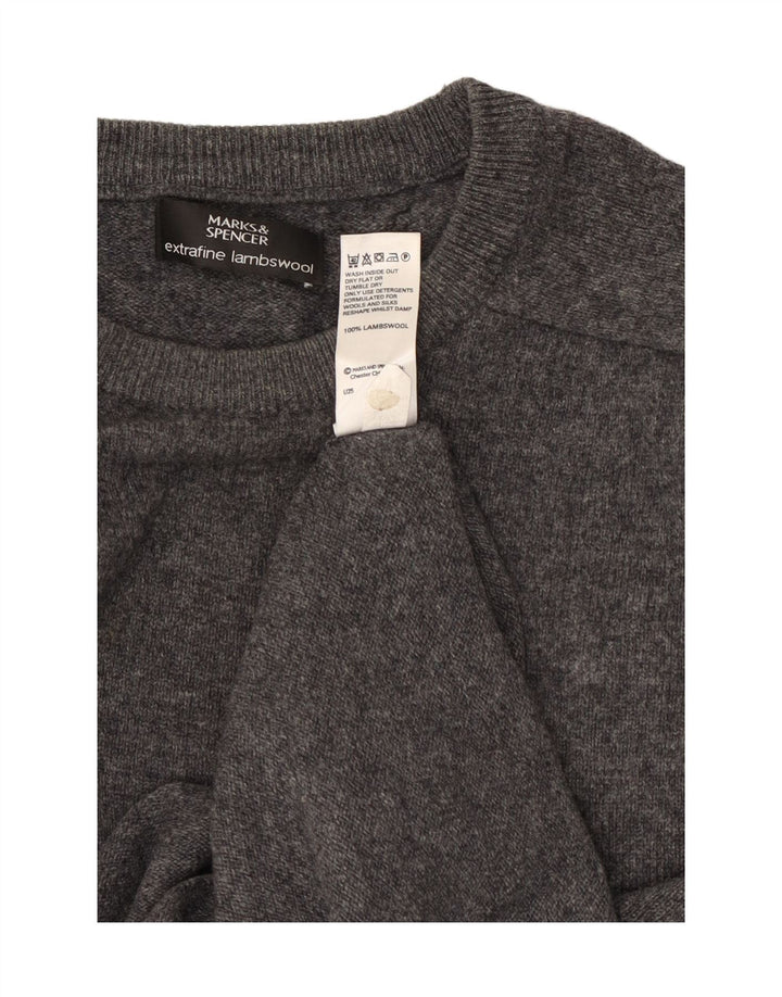 Pulover pentru bărbați Marks & Spencer, cu gât crew, XL, lână gri