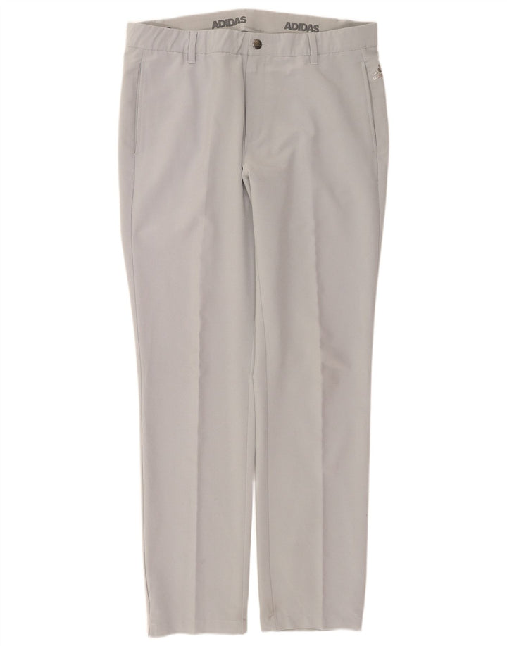 Pantaloni chino drepți pentru bărbați Adidas W36 L34 poliester gri